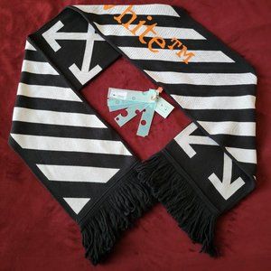 Off-White Stripe Logo Scarf Black White
